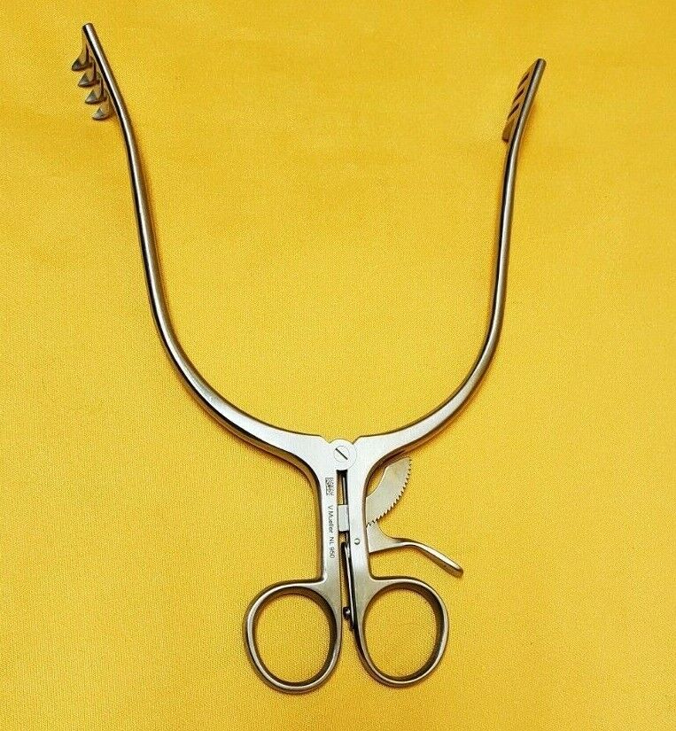 V. Mueller NL950 sURGICAL Adson Cerebellum Retractor 7.5" Sharp 4x4 Prong
