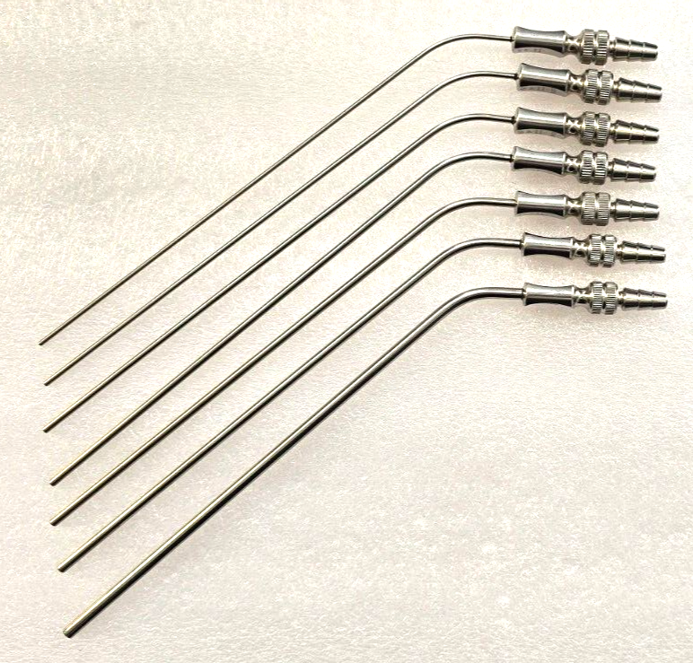 SSI Ultra Surgical Frazier Suction Tube 6,7,8,9,10,11,14FR Angled Set of 7