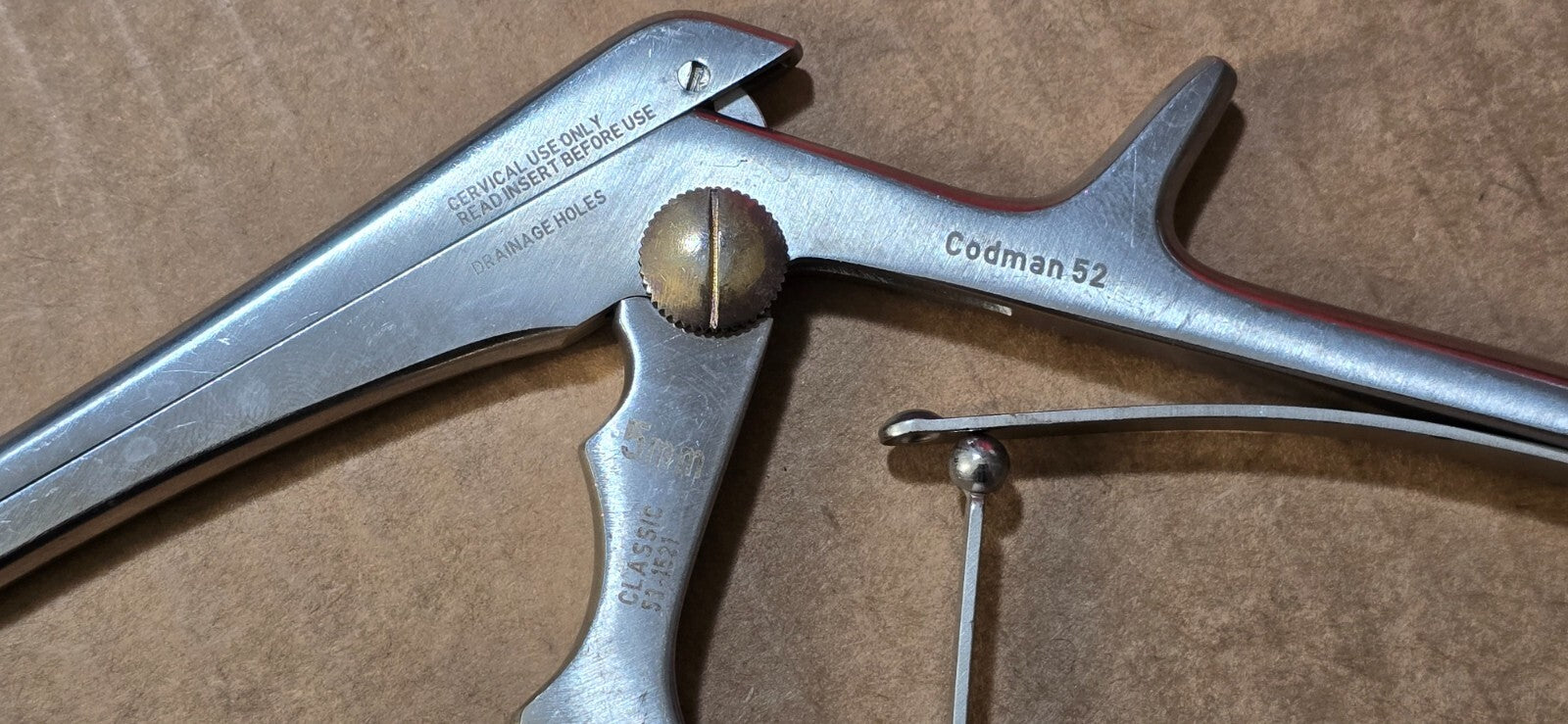 Codman Surgical Kerrison Rongeur 5mm 40 Degree 7" Shaft W- Drainage Holes