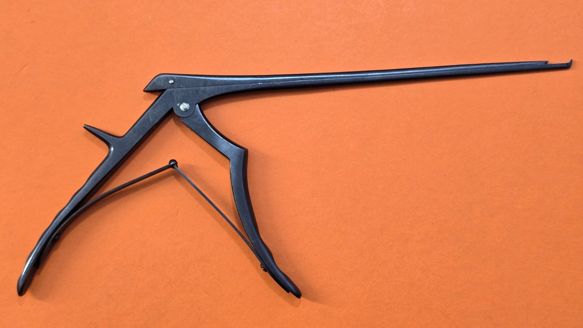 WIGGINS Surgical Kerrison Rongeurs 1mm x 8" Shaft 40 degree Black Coated