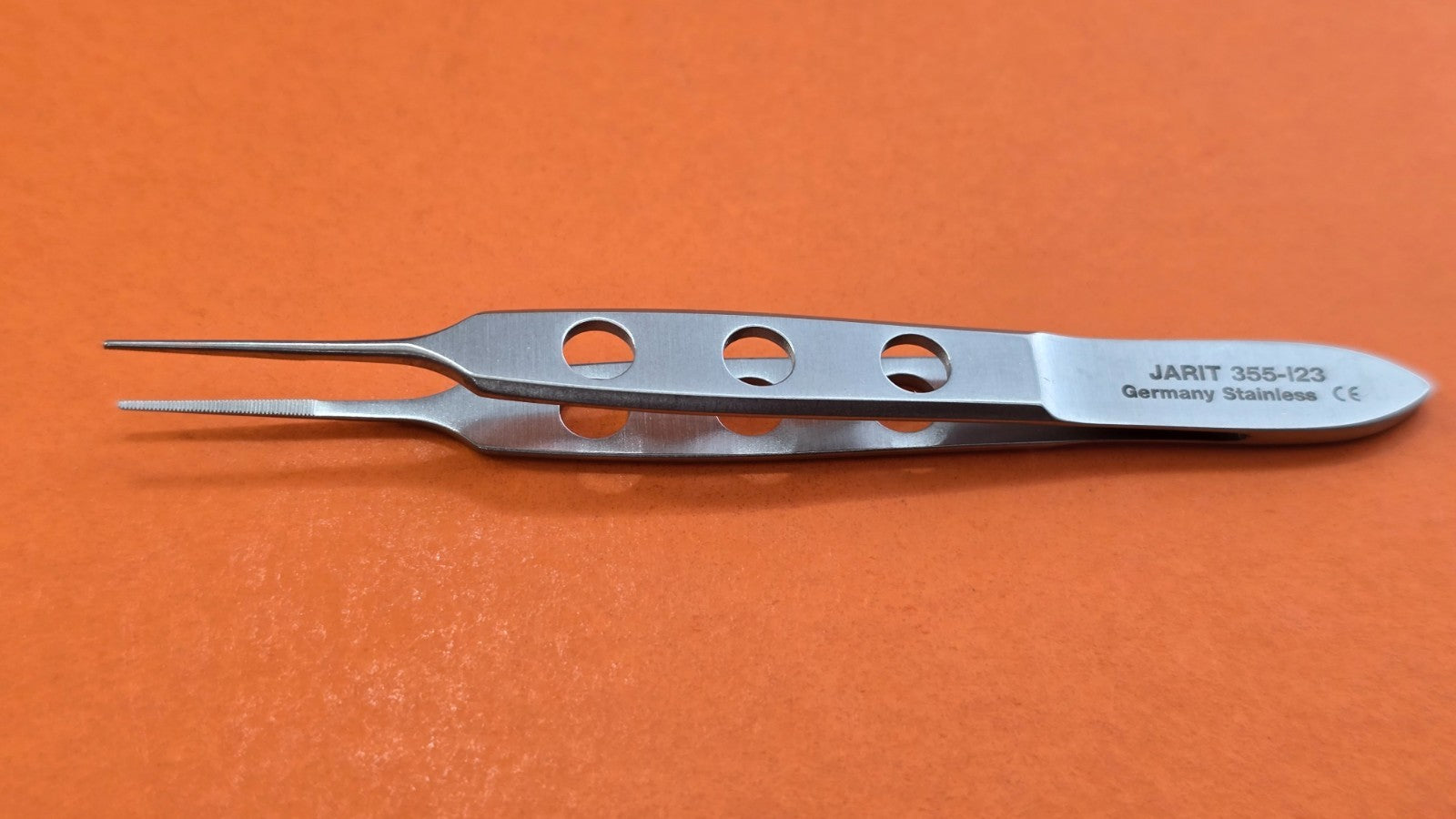 Jarit 355-123 Surgical Bishop Harmon Iris Forceps 3 3/8" straight
