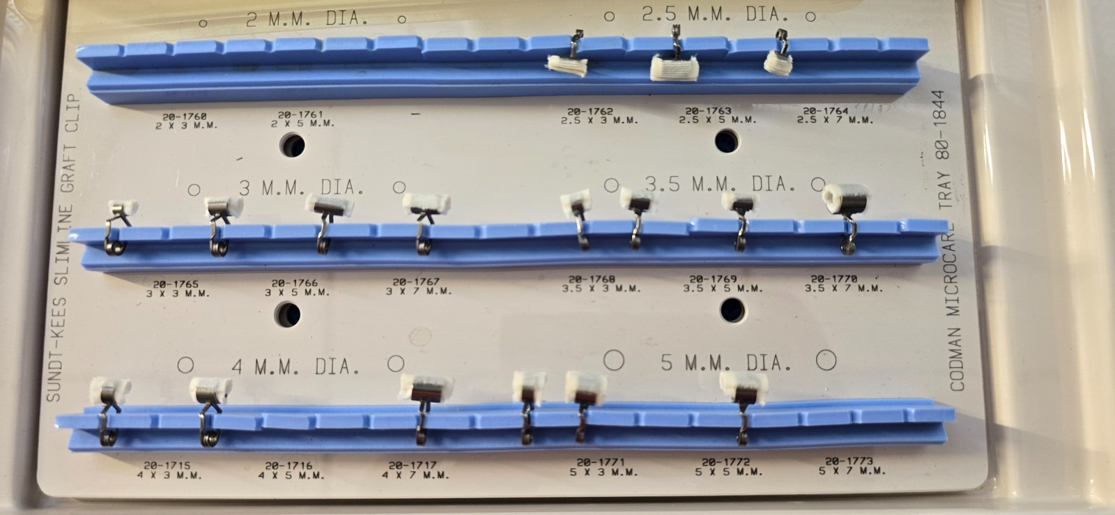 Codman 20-5201 Surgical Sundit Slim Line Clip Applier Set with Tray