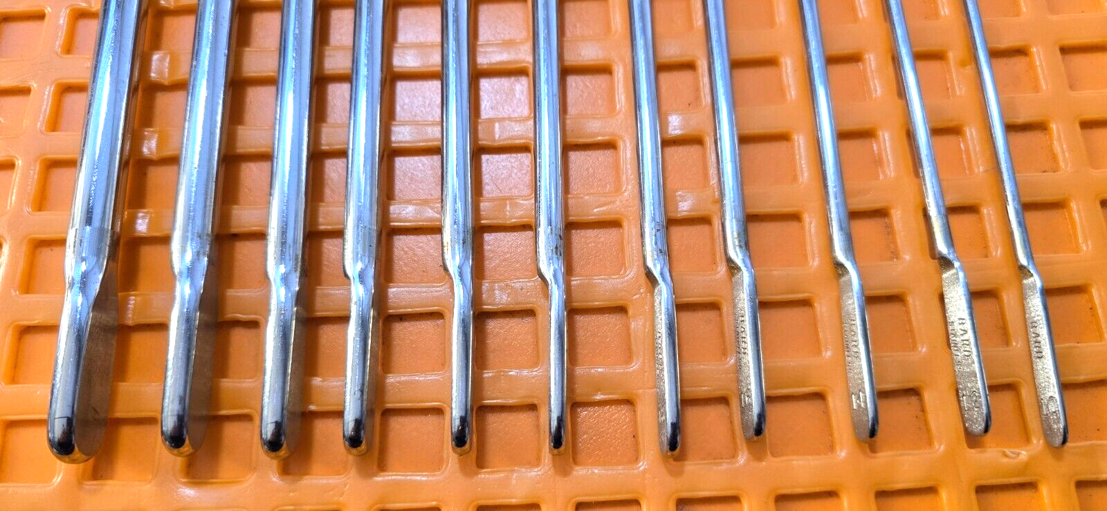 BARD Surgical Urethral Sound Set of 11 in Case. 10,12,14,16,18,20,22,24,26,28,30