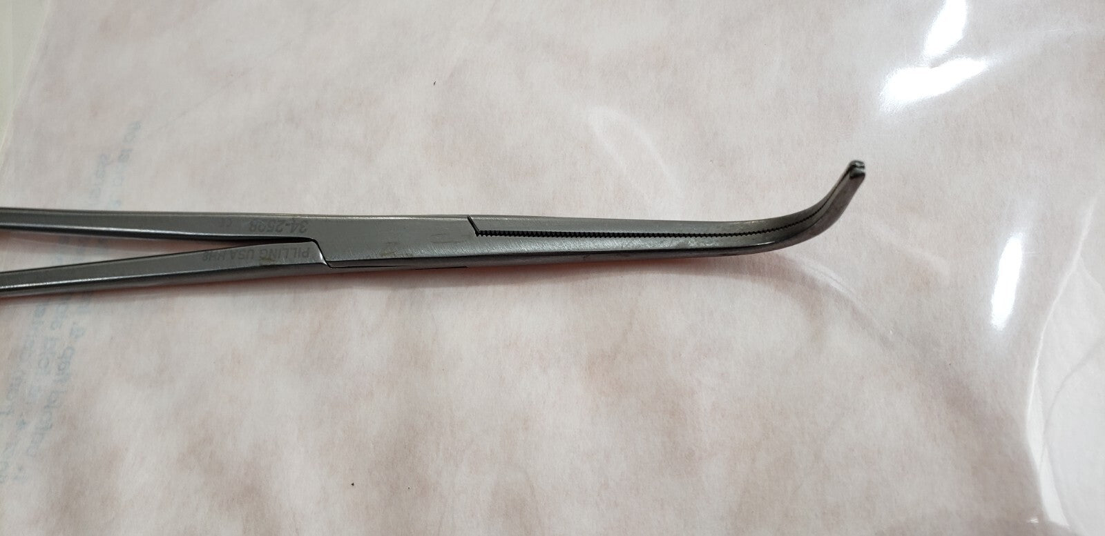 Pilling 34-2598 Surgical GEMINI Thoracic Forceps, Angled Serrated Jaws 11"