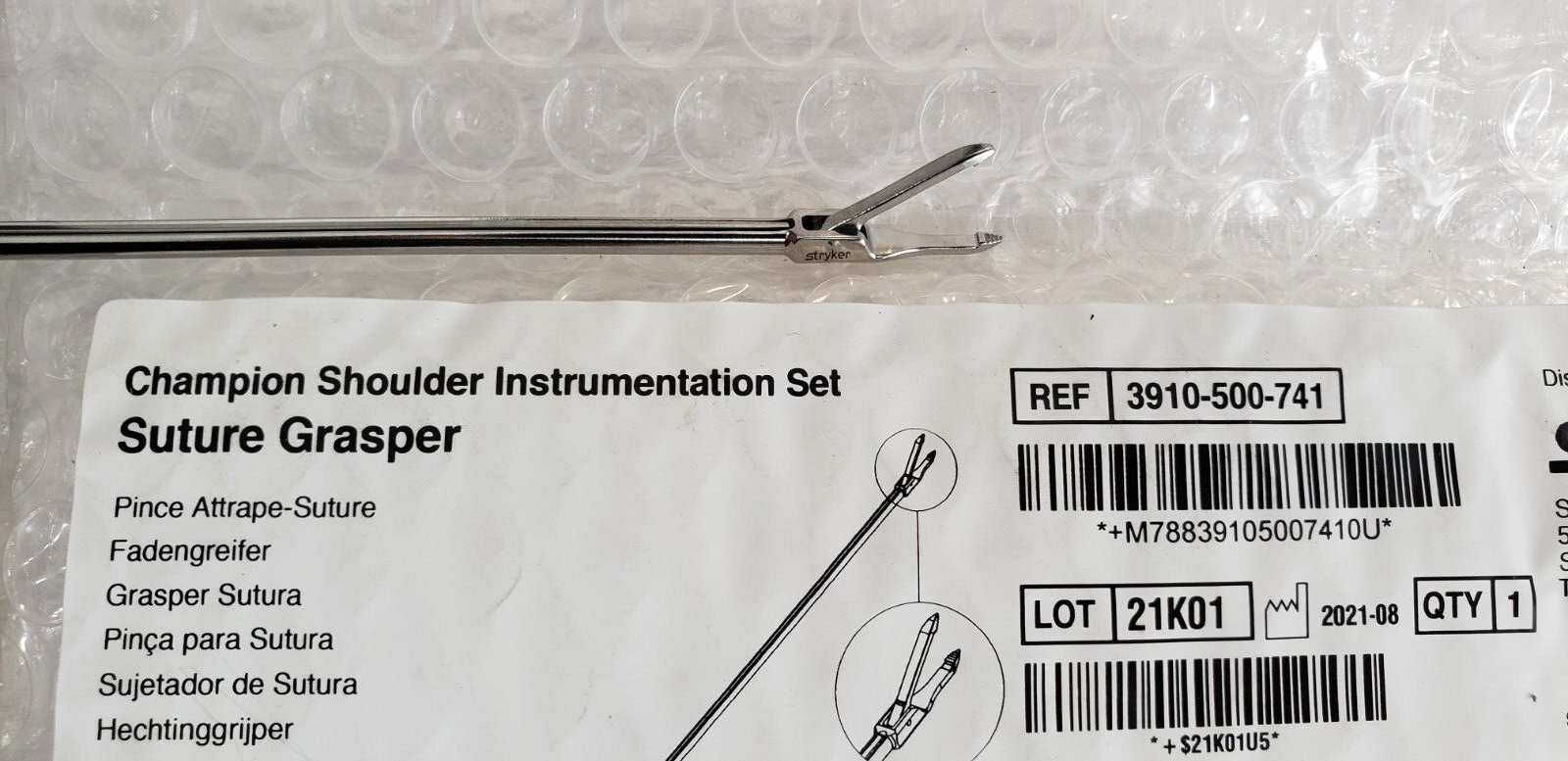 Stryker 3910-500 Surgical Arthroscopic Suture Grasper By T.A.G