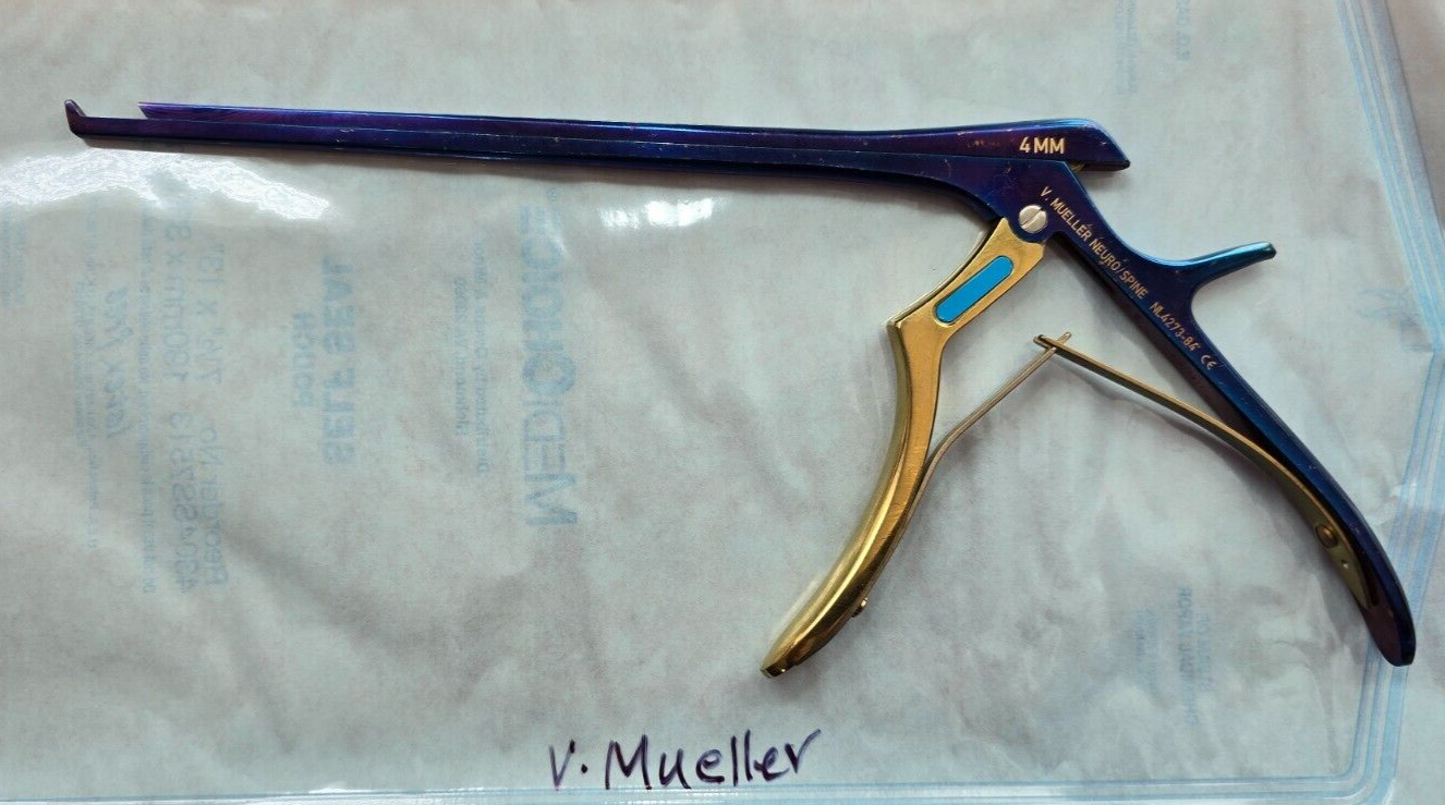V.Mueller Neuro Spine Kerrison Rongeurs 4mm Up 40 Degree Ceramic Coated