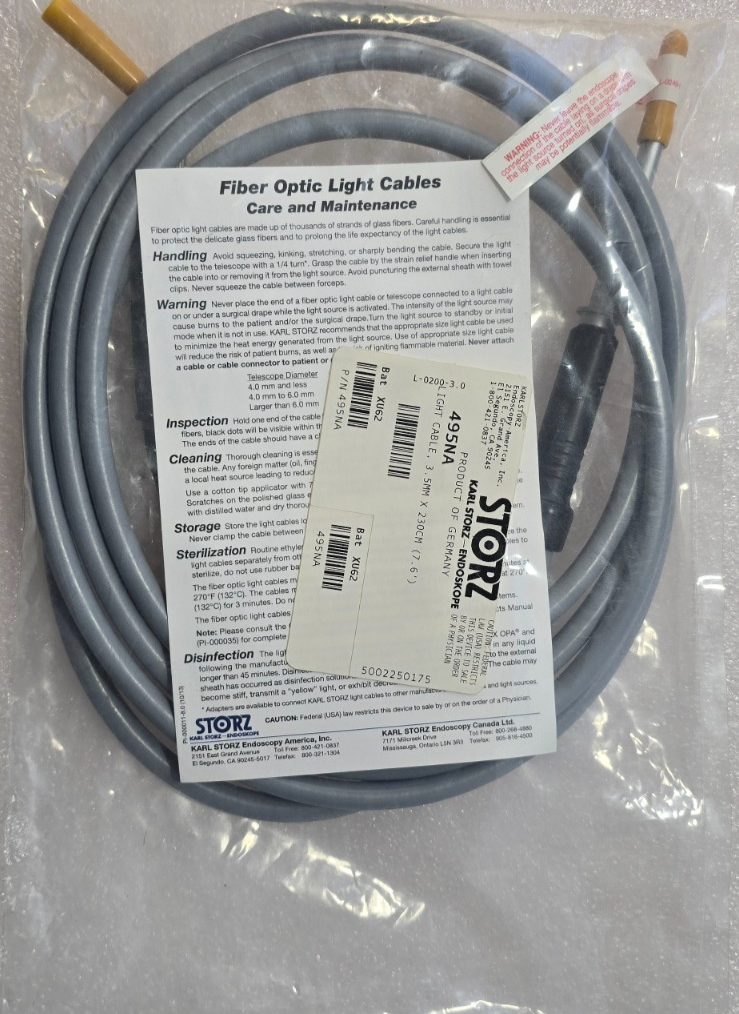 Karl Storz 495NA Fiber Optic Cable 3.5mm x 230cm Autoclave (NEW)