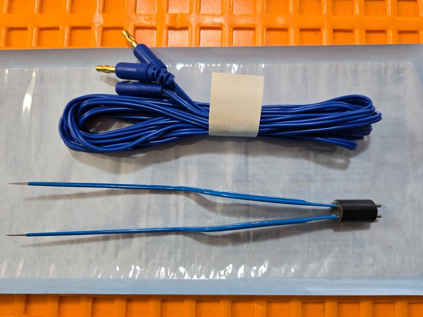 Turtle Surgical Bayonet Bipolar Forceps 7" Blue Coated & Bipolar Cord