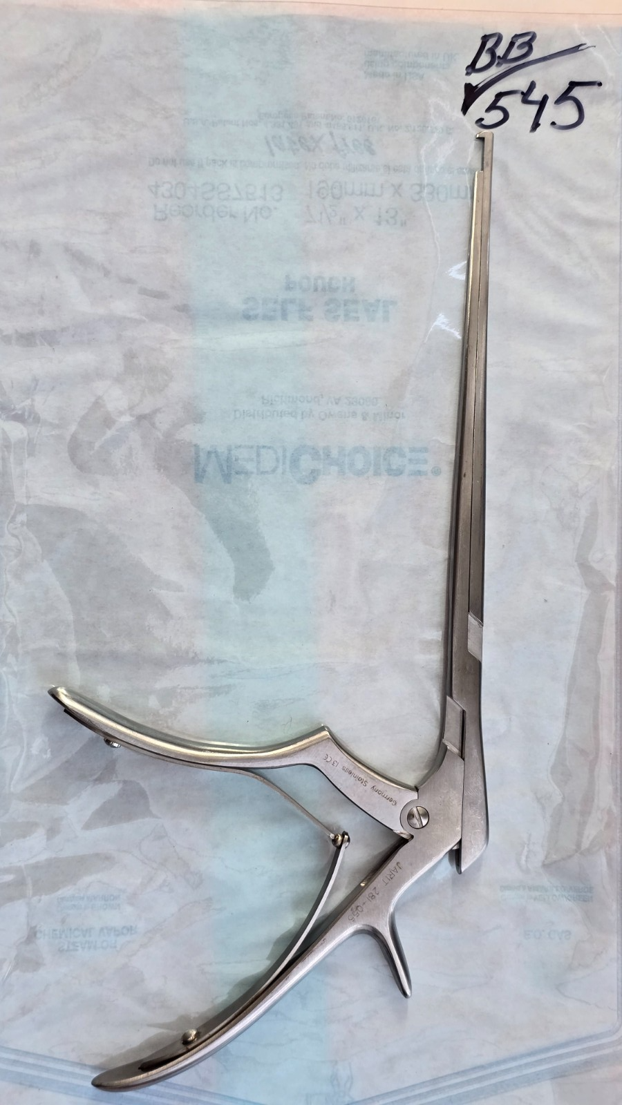 JARIT Orthopedic 281-055 Micro Kerrison Rongeurs 90 Deg 2mm Down Bite 8" Shaft