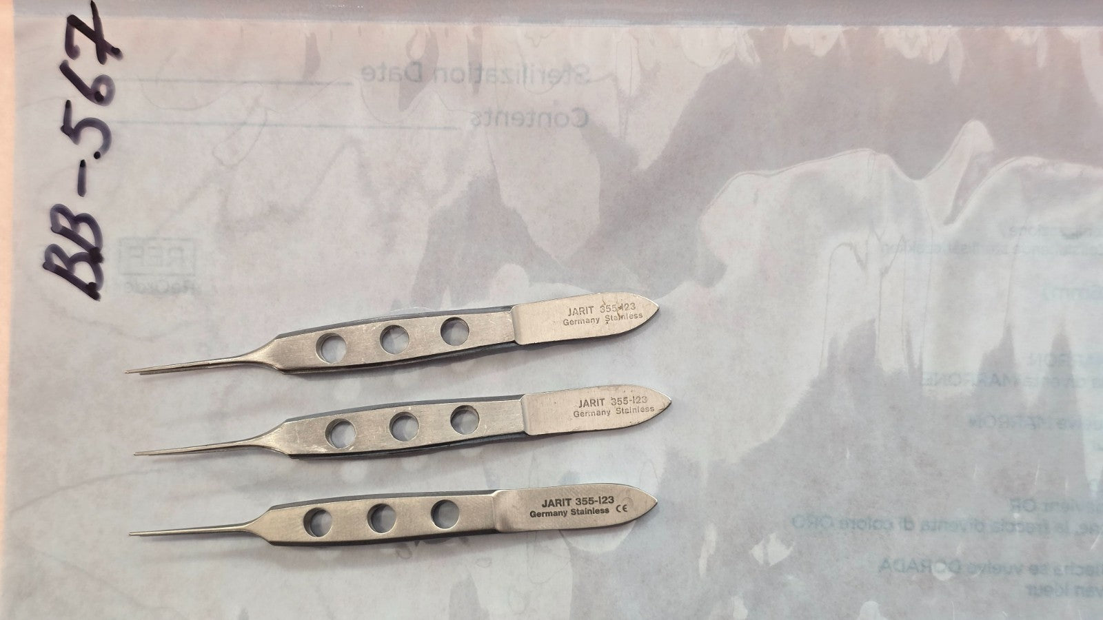 Jarit 355-123 Surgical Bishop Harmon Iris Forceps 3 3/8" straight