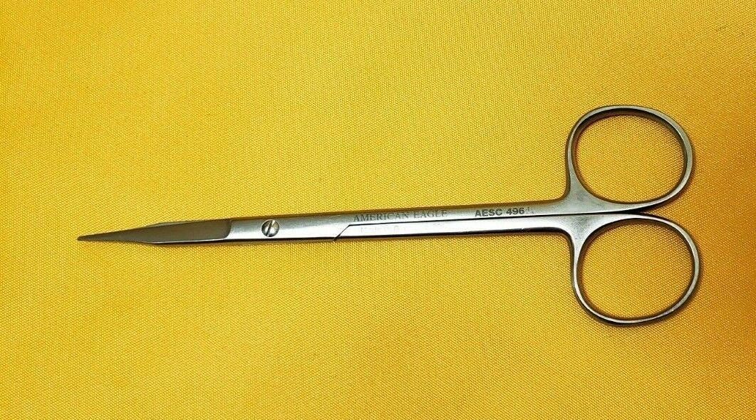 American Eagle 496 Surgical Dental Goldman Fox Scissors Straight Serrated Blade