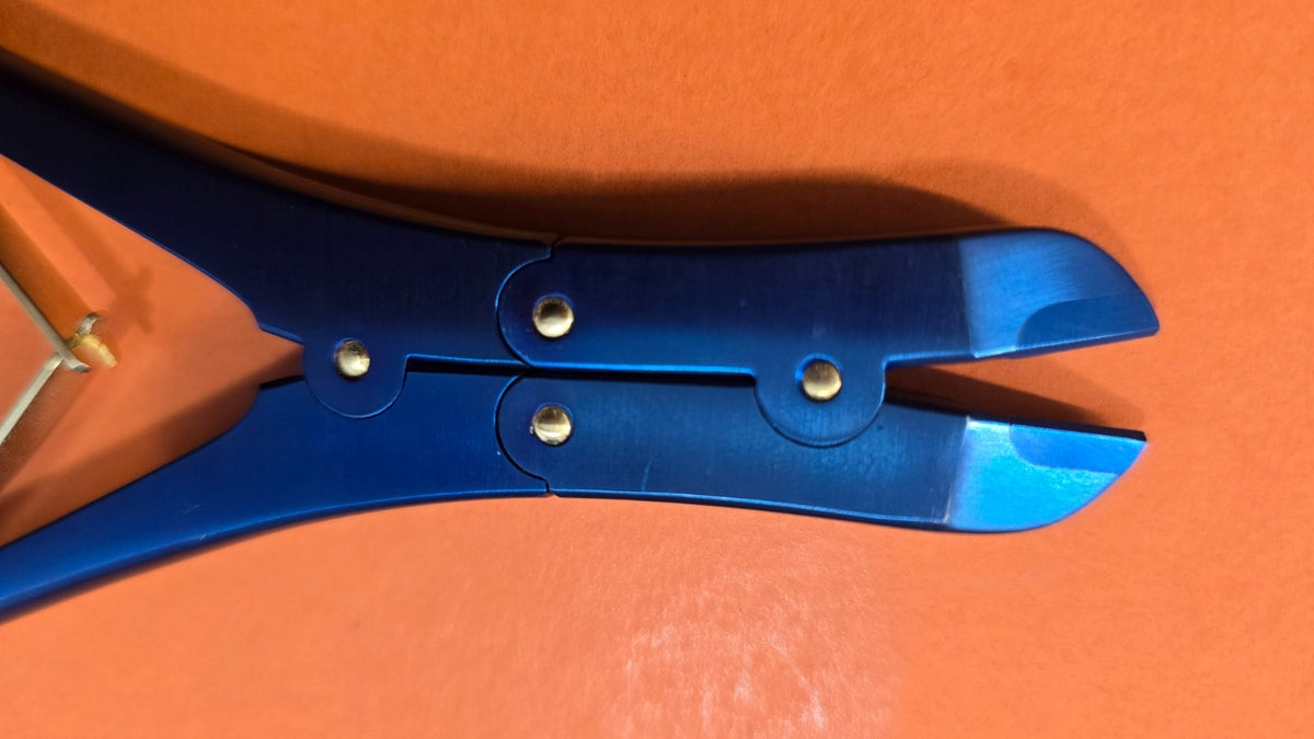 Turtle TC Pin & Wire Cutter 7" Angle Jaws Double Action Blue Coated.