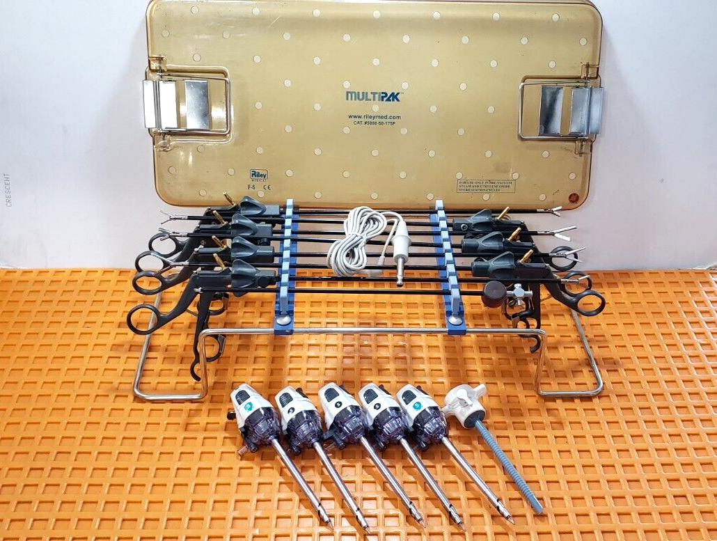 Stryker Laparoscopic 5mm x 30cm Monopolar Instruments Set of 9 Reusable & Tray