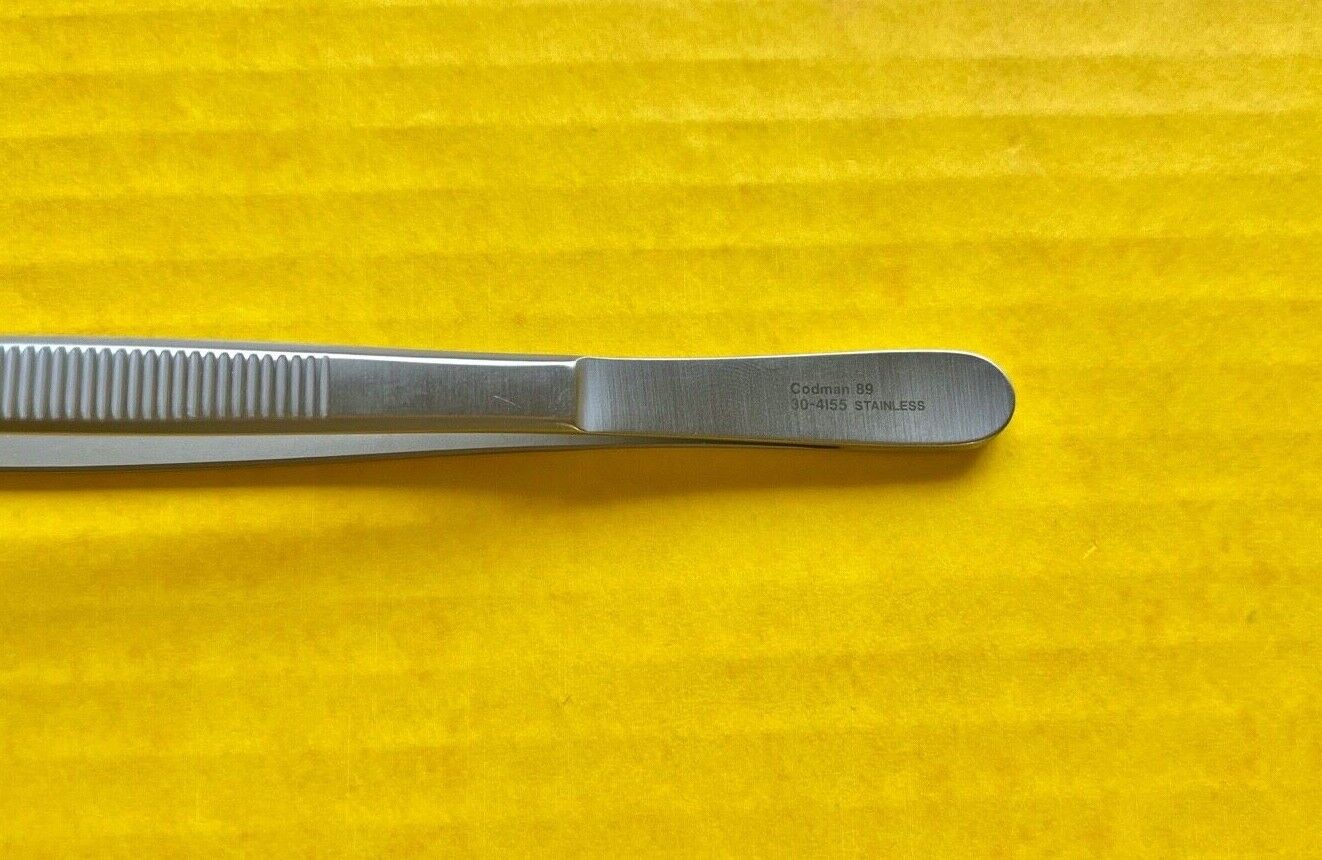 Codman Surgical Tissue Forceps, 1 x 2 Teeth, 8" REF: 30-4155