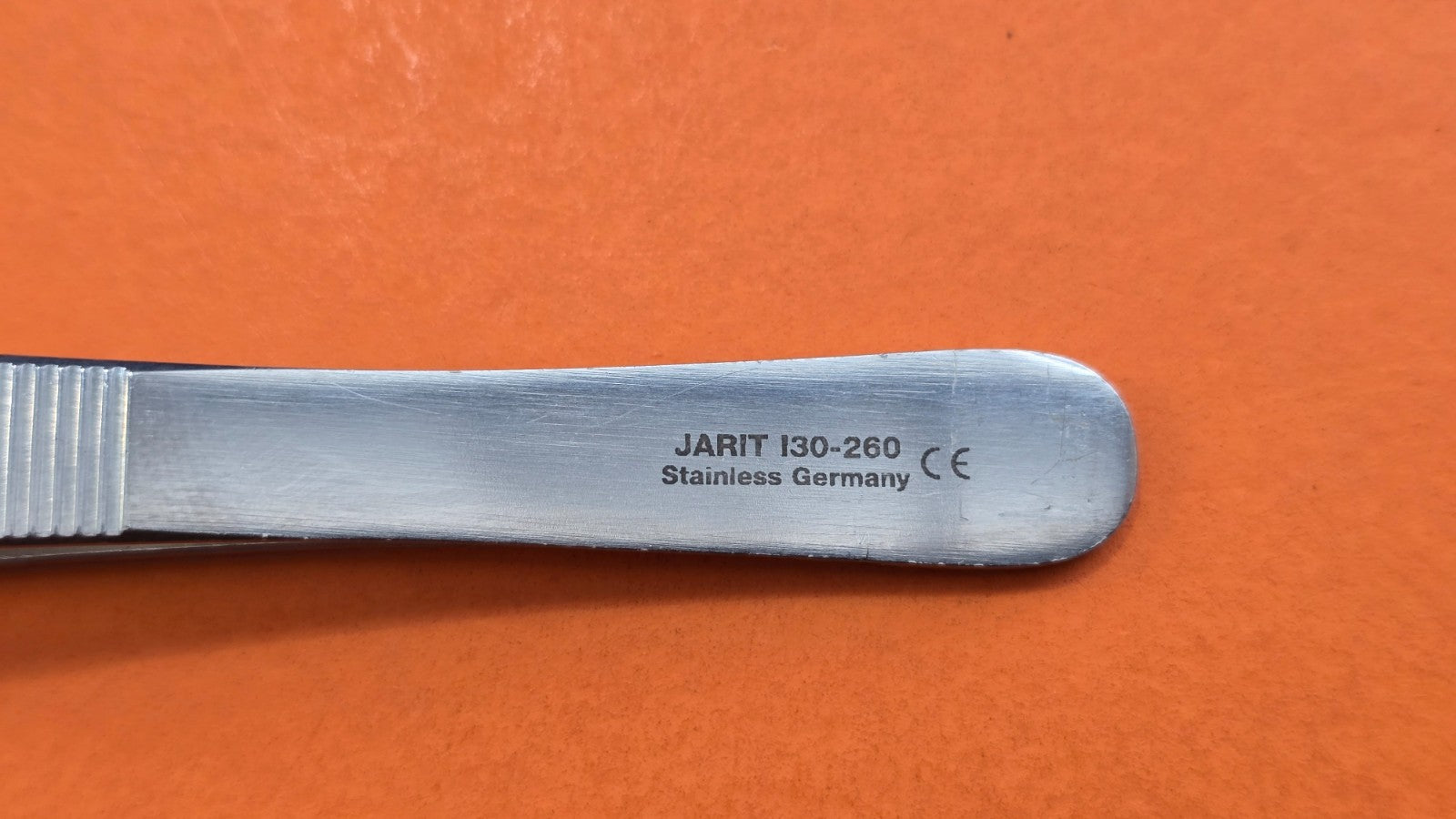 Jarit 130-260 Surgical Brown Adson Tissue Forceps, 9 x 9 Teeth, 4.75"