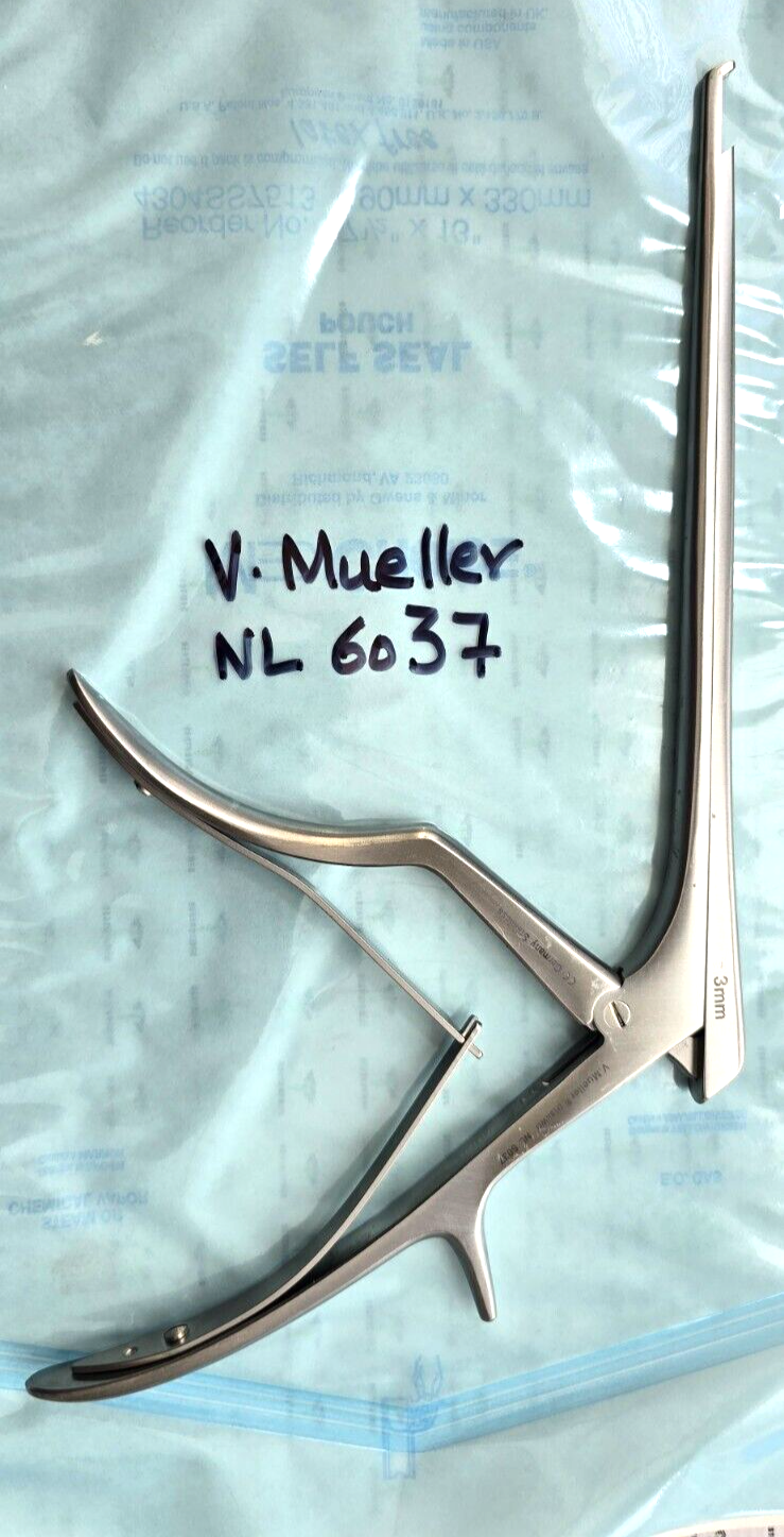 V.Mueller NL6037 Orthopedic Spurling Kerrison Rongeur 8.5" x 3mm x 40 Deg