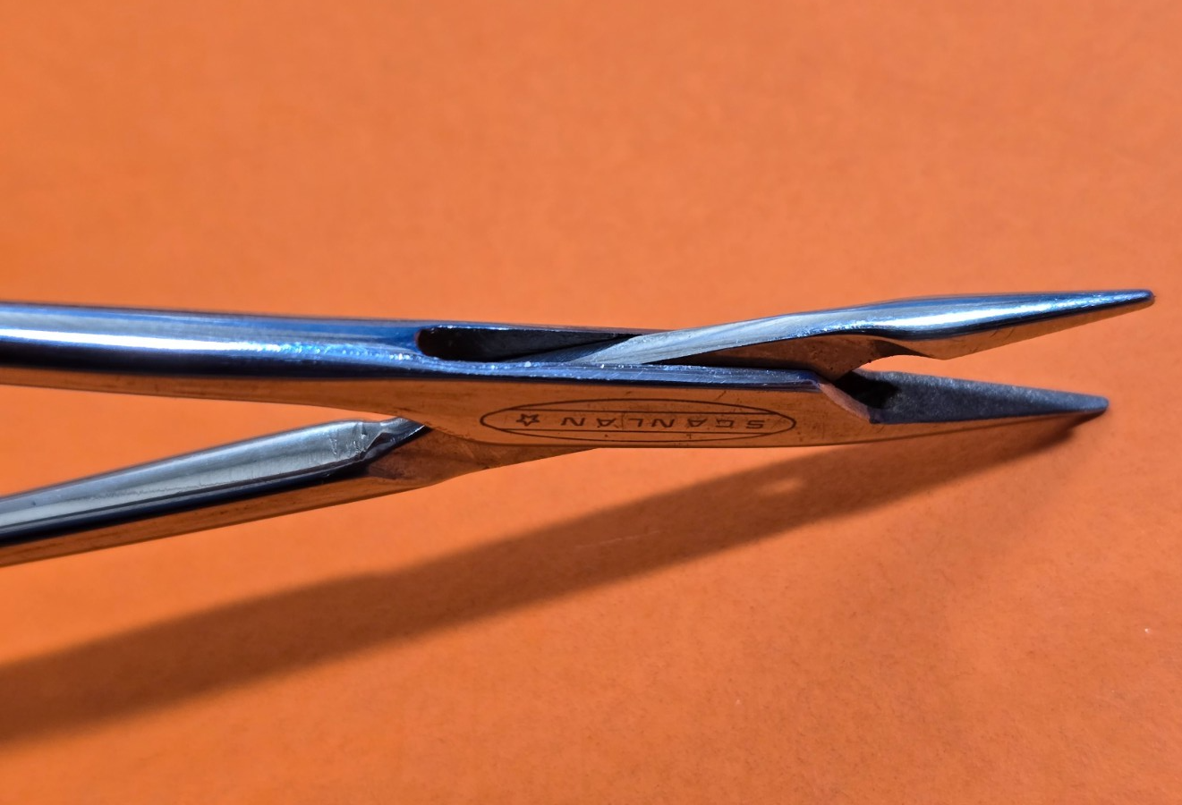 SCANLAN 6006-32 Surgical Diamond Dust Micro Needle Holder, Straight 7.25"