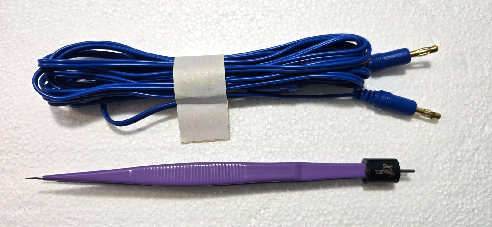 Turtle Surgical Bipolar Forceps 7" Purple Non Stick Tips with Bipolar Cable