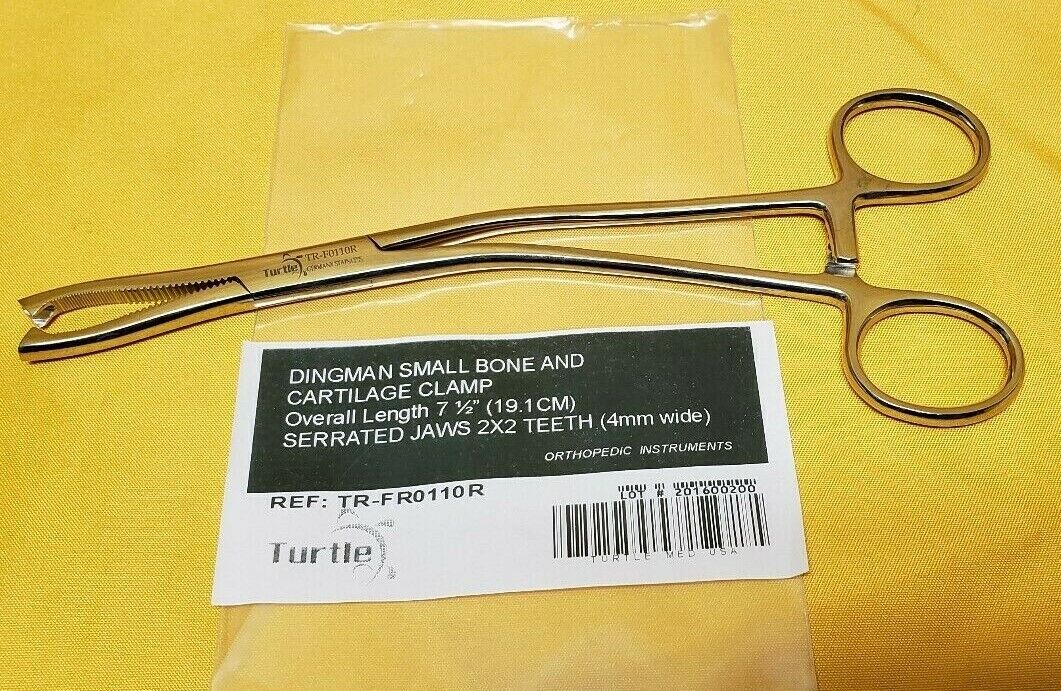 Turtle Dingman Cartilage Bone Clamp, 2x2 teeth 7.5" REF: TR-FR0110R