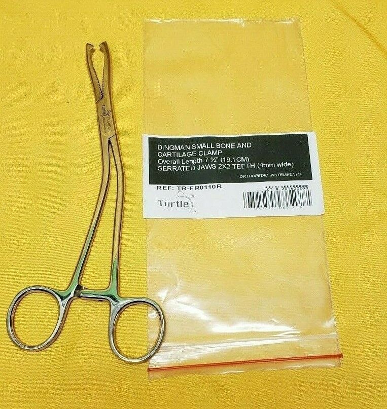 Turtle Dingman Cartilage Bone Clamp, 2x2 teeth 7.5" REF: TR-FR0110R