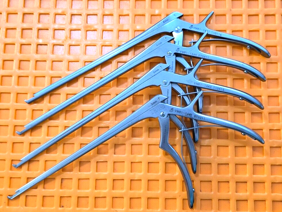 V.Mueller VM81-1441 Orthopedic Kerrison Rongeurs 2,3,4,5mm Up 8" Shaft 40 degree