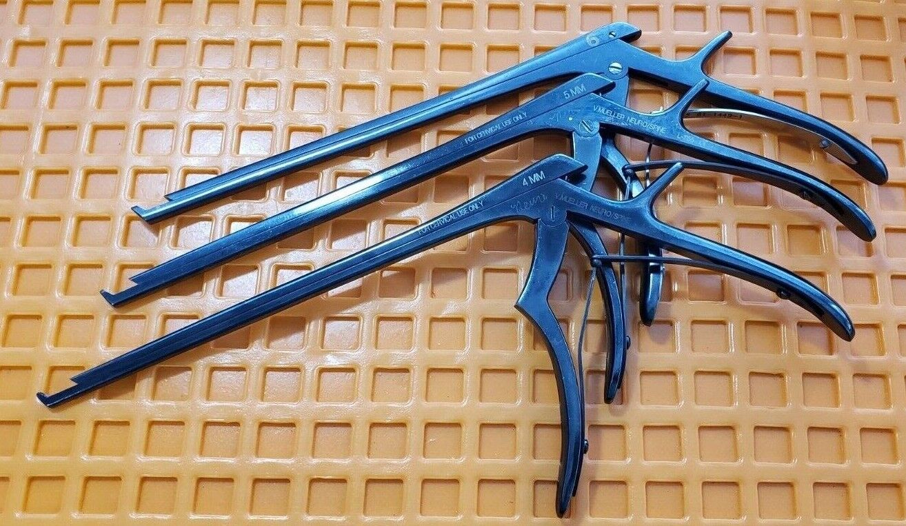 V.Mueller Surgical Orthopedic Kerrison Rongeurs 4,5,6mm Up 40 Degree Set of 3