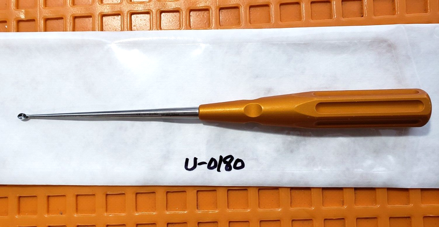 V.Mueller U-0180 Orthopedic Neuro/Spine Curette Oval Cup 10" Size #1 Straight