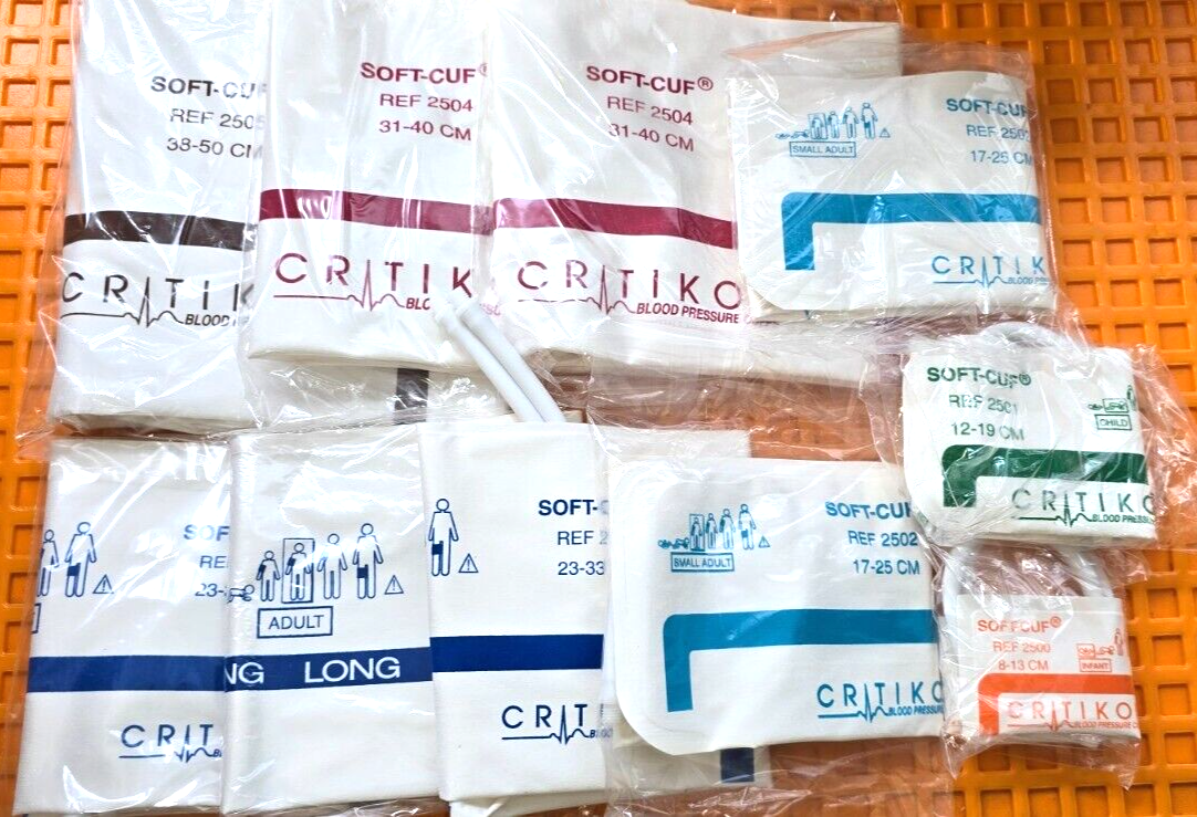 GE Critikon SOFT-CUF 2695 Latex Free B P Cuff All Sizes Box of 10 Cuffs.