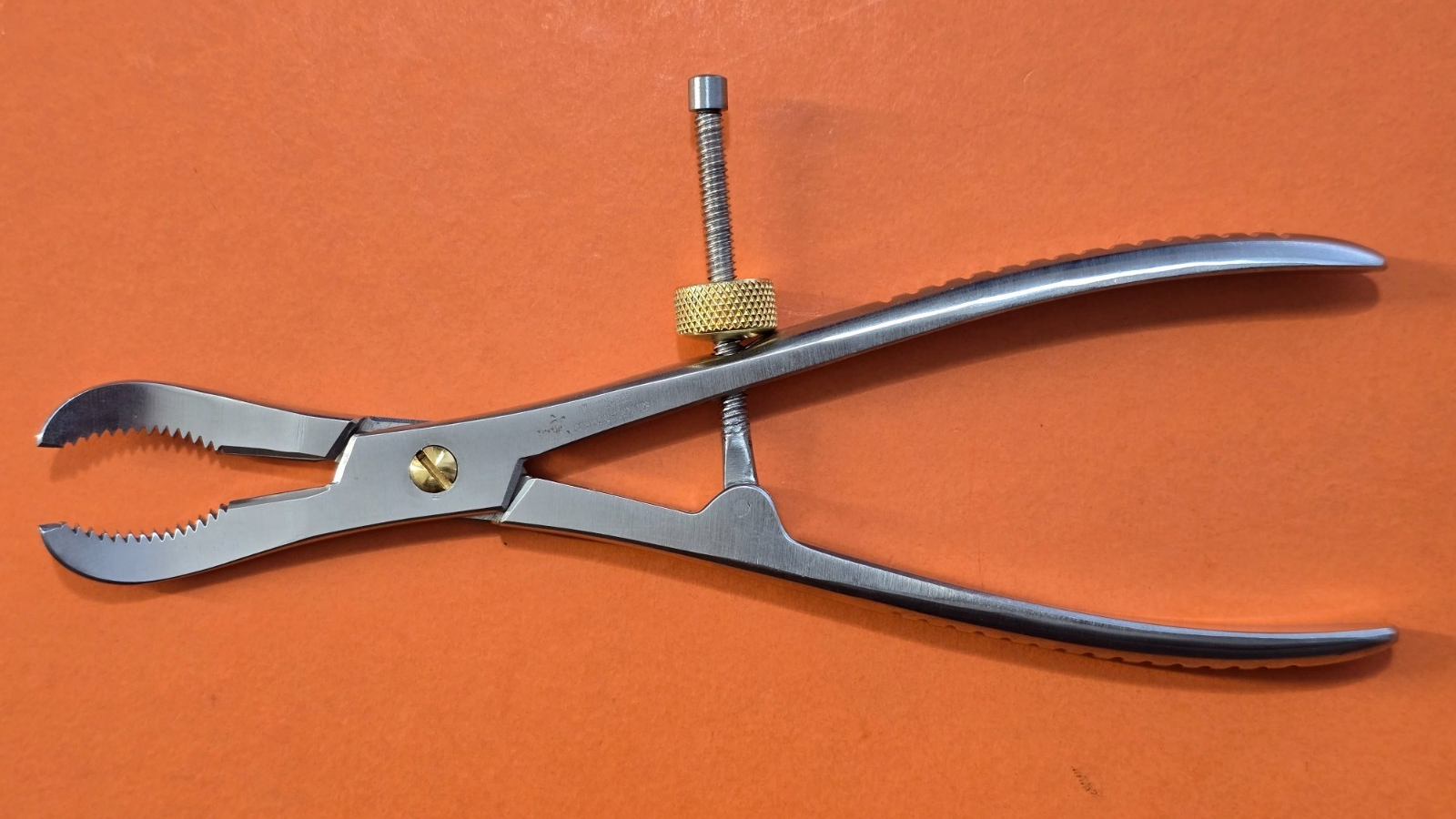 Turtle Surgical Bone Reduction Forceps 8" Curved Jaws with Speed Lock