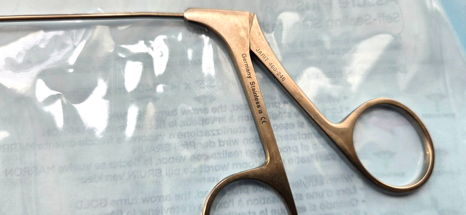 Jarit 460-246 Surgical Jako Micro scissors 9 3/4" Angled Up 4.5mm Blade