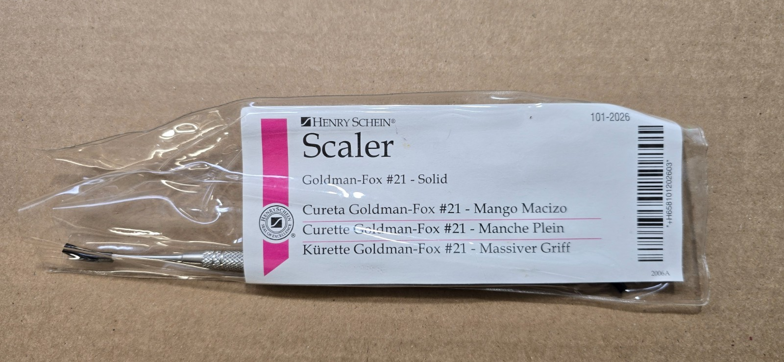 Henry Schein Dental Goldman Fox #21 Solid Scaler GERMANY