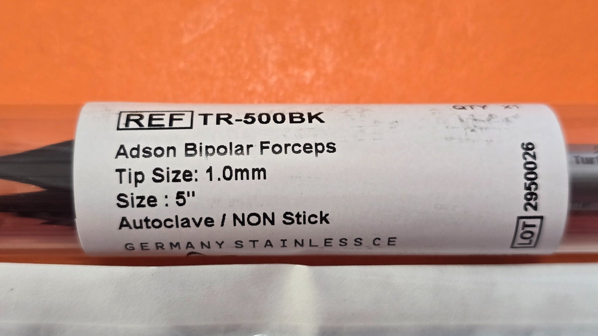 Turtle Adson Bipolar Forceps 5" Black Gold Tips NonStick Valleylab Bipolar Cable