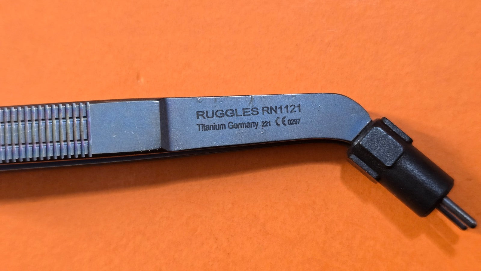 RUGGLES Surgical Titanium Bayonet Bipolar Forceps 9" with Bipolar Cord