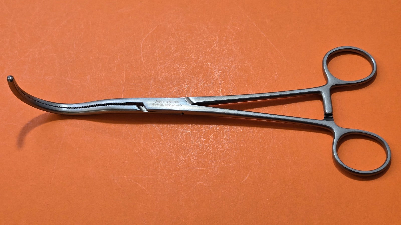 Jarit 475-500 Surgical Stille Vessel Clamp 8 3/4" Curved jaws