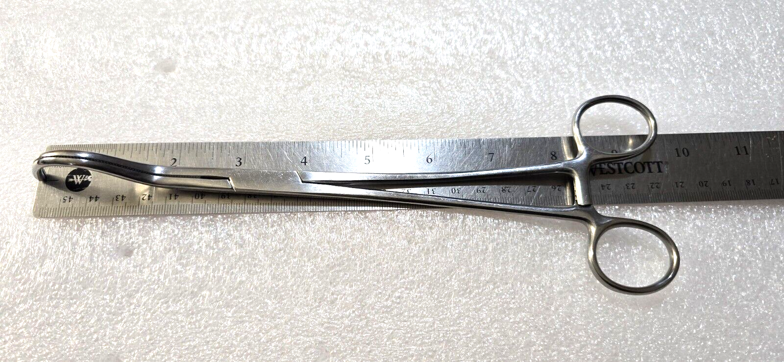 TIEMANN Surgical Harken Clamp 9.5" Cross Serrated Jaw Curved