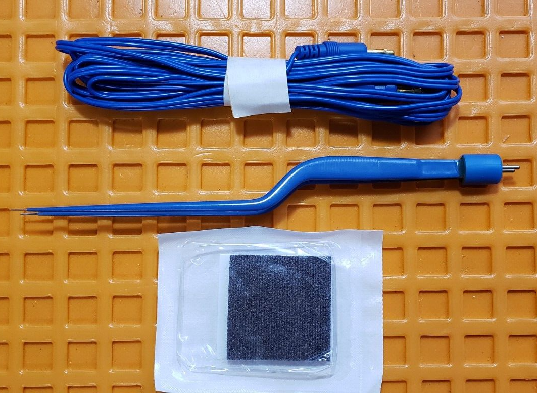 American Surgical Bayonet Bipolar Forceps 8-1/4" 0.5mm Tips W-Cable Tip Cleaner