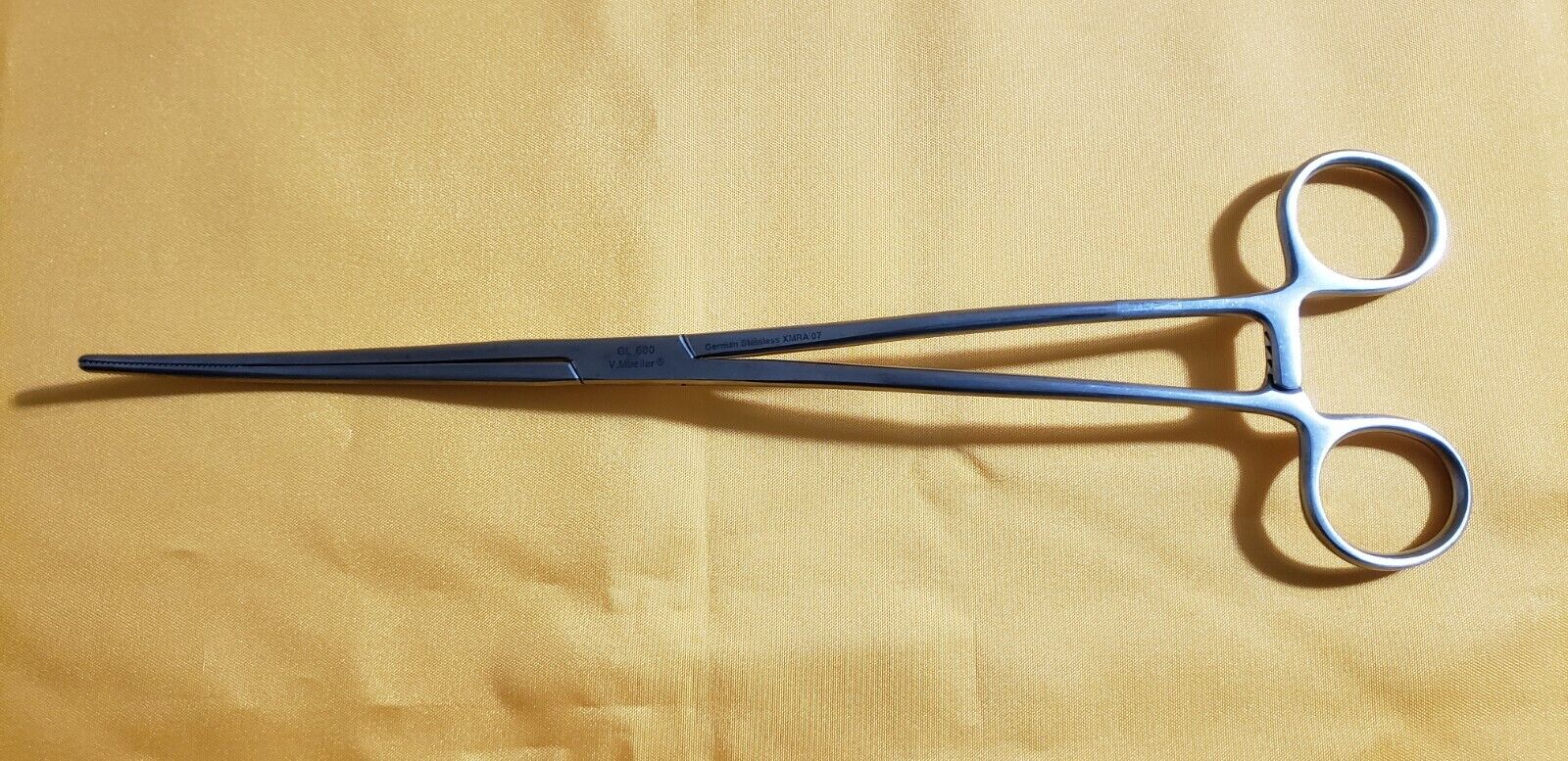 V. Mueller GL 600 Surgical Bozeman Uterine Dressing Forceps 10" Double Curved