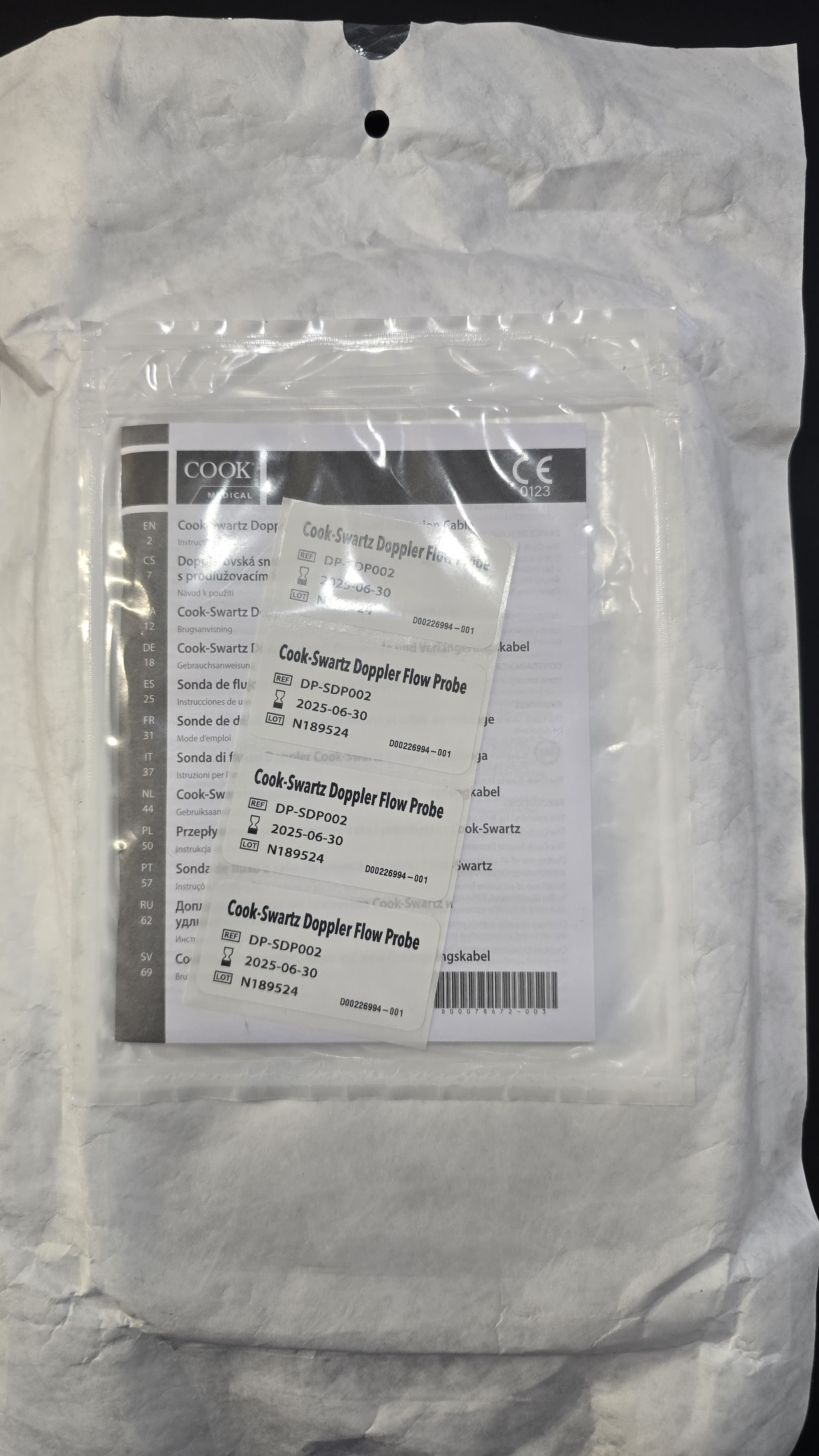 Cook Medical Cook-Swartz Doppler Flow Probe Long Cuff REF: G03014