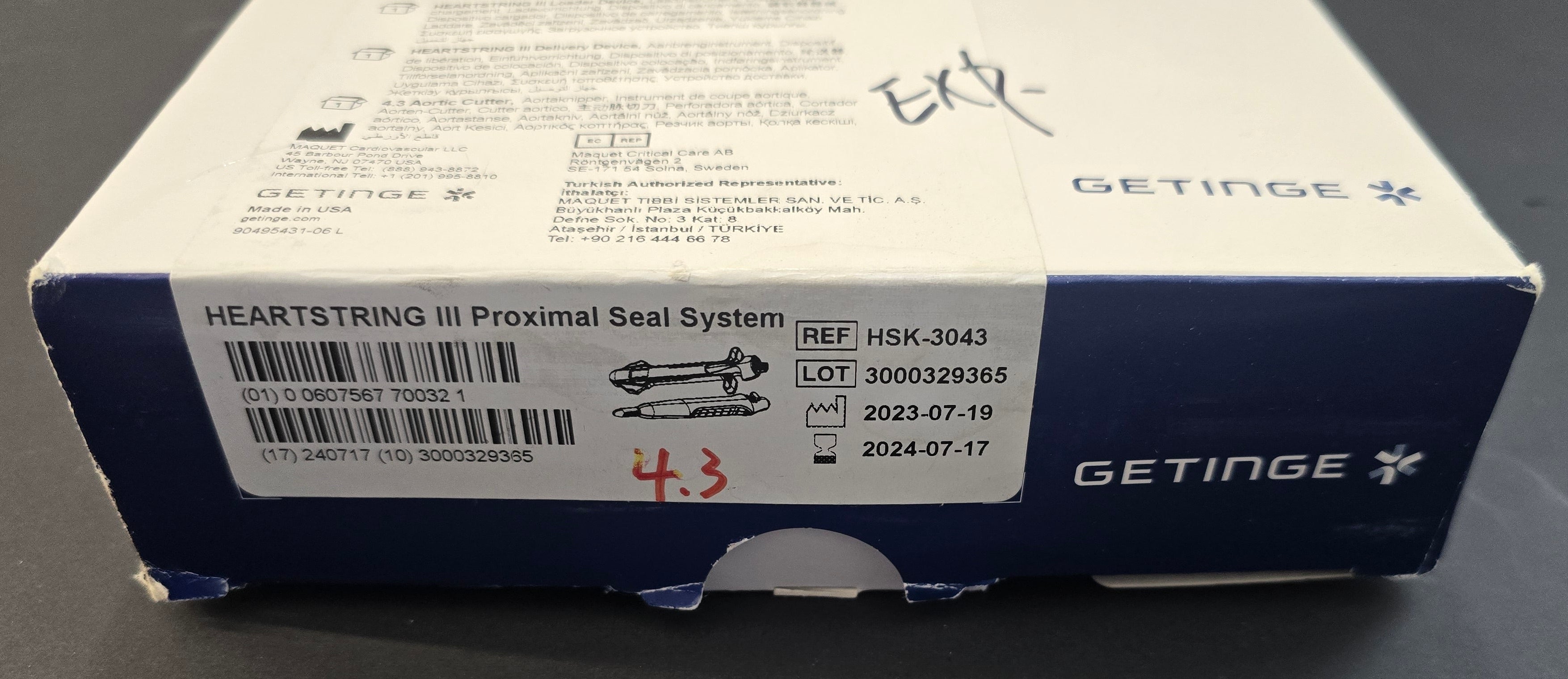 Getinge Heartstring III Proximal Seal System 4.3mm REF: HSK-3043