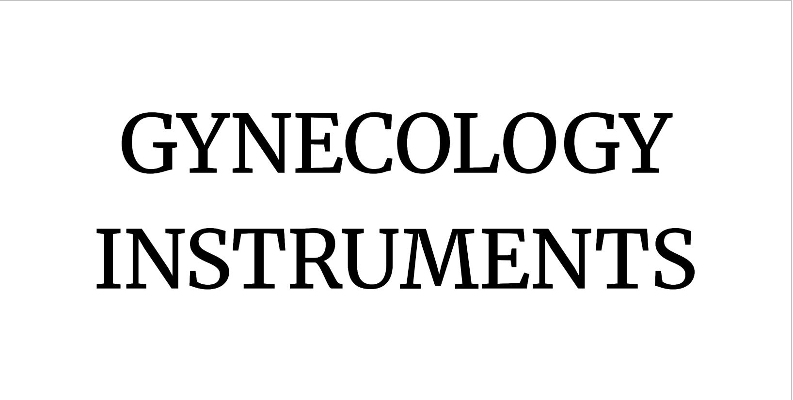 Gynecology Instruments