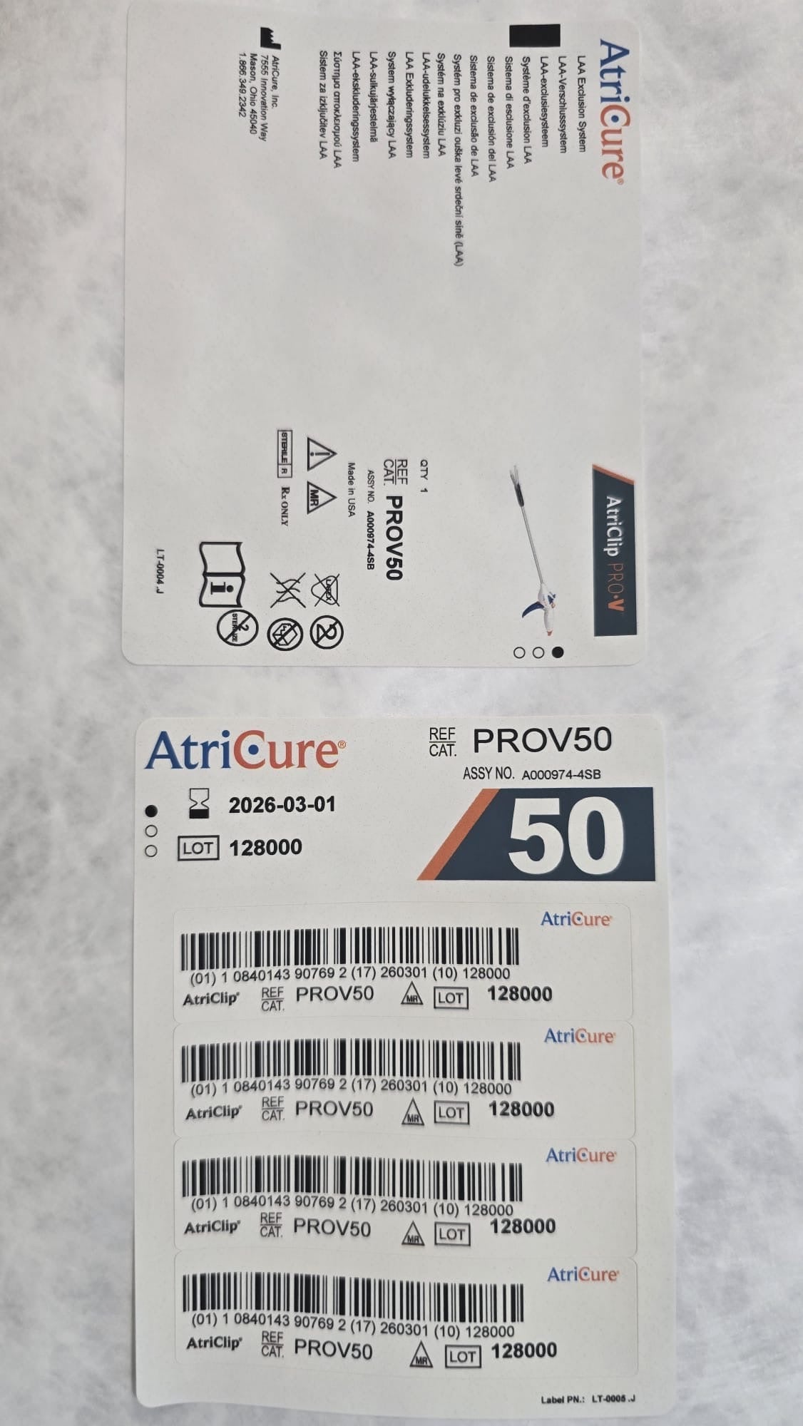 AtriCure AtriClip PRO V LAA Exclusion System, 50mm REF: PROV50