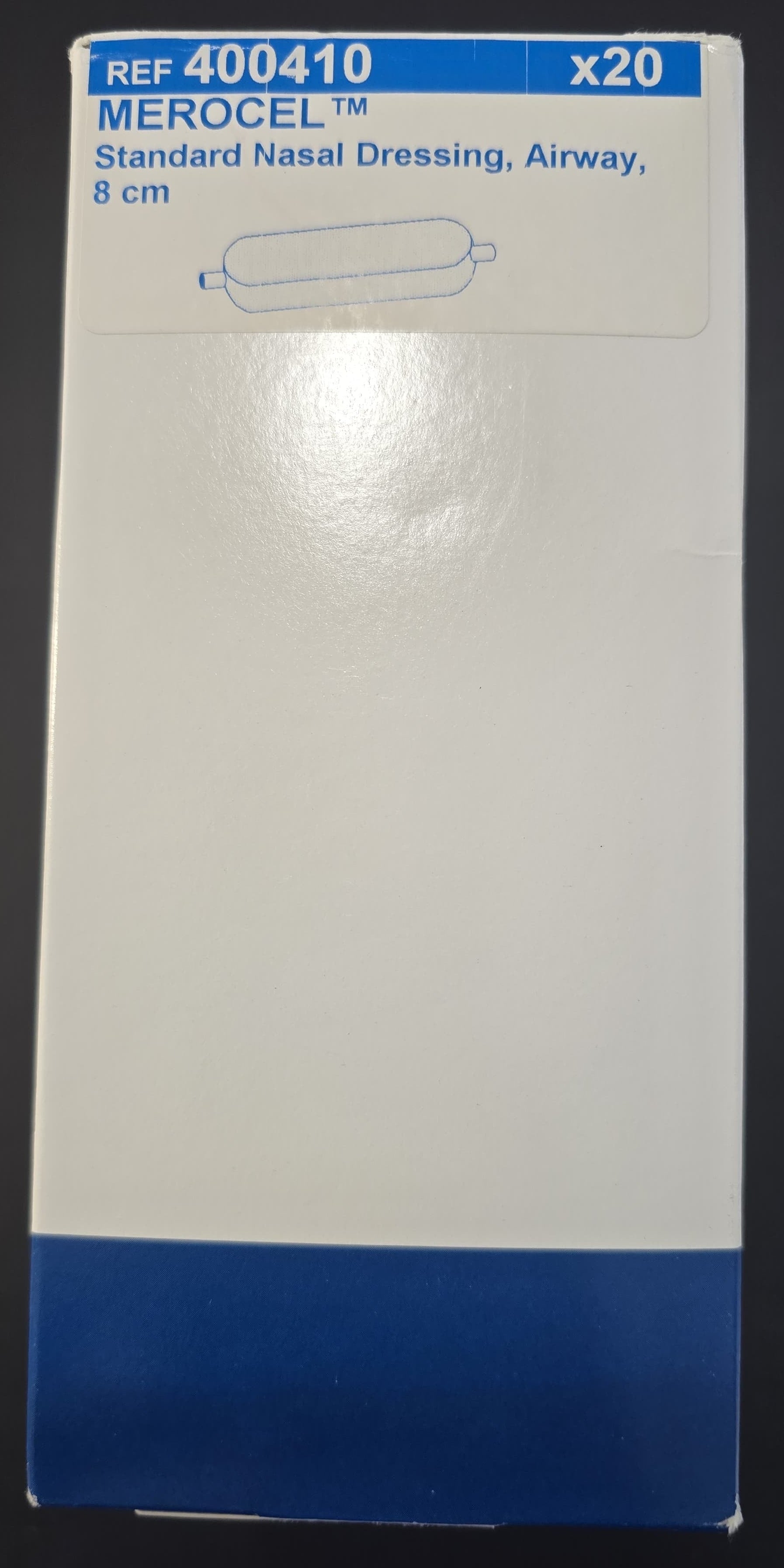 Medtronic MEROCEL Standard Nasal Dressing, Airway, 8cm- Box of 20 REF: 400410 Dated: 2026