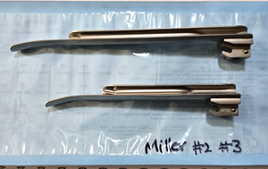 2-Units Rusch Fiberoptic Laryngoscope Miller Blade #2, #3