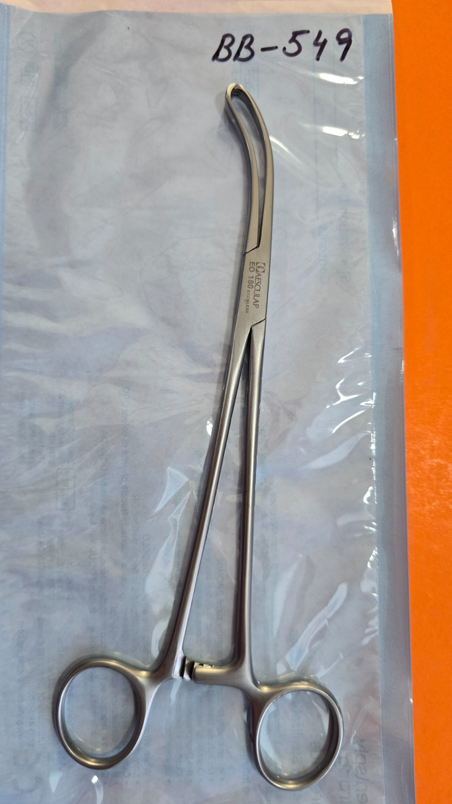 Aesculap Surgical Allis Tissue Forceps 9" Curved Angled