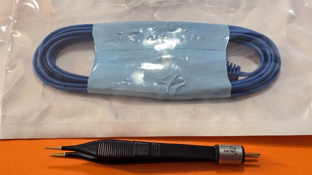 Turtle Adson Bipolar Forceps 5" Black Gold Tips NonStick Valleylab Bipolar Cable