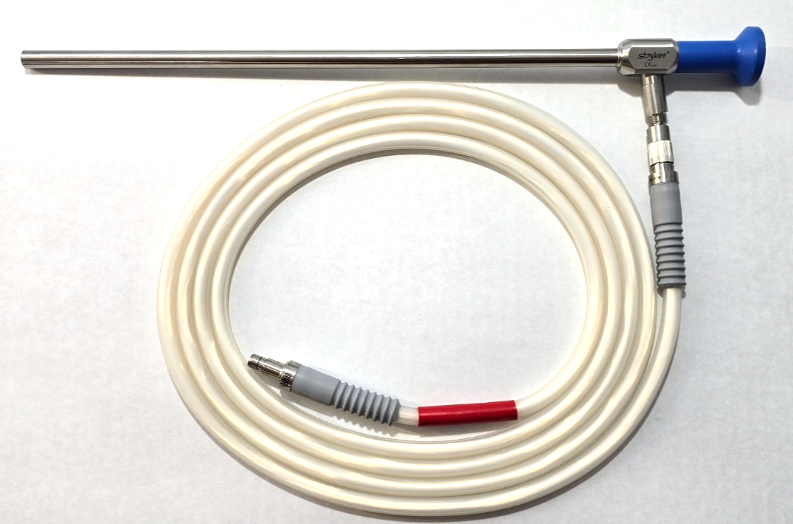 Stryker 502-457-010 Laparoscope 10mm x 0* &233-050-064 Fiberoptic Cable.