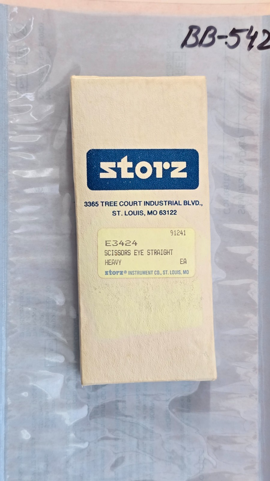 Karl Storz E3424 Surgical ENT Eye Scissors 12.5cm Straight Sharp Blades.