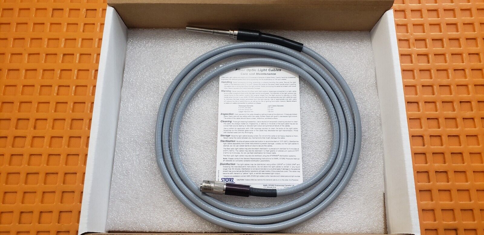 Karl Storz 495FS Fiber Optic Cable / Fluid Light Cable 2mm x 220cm