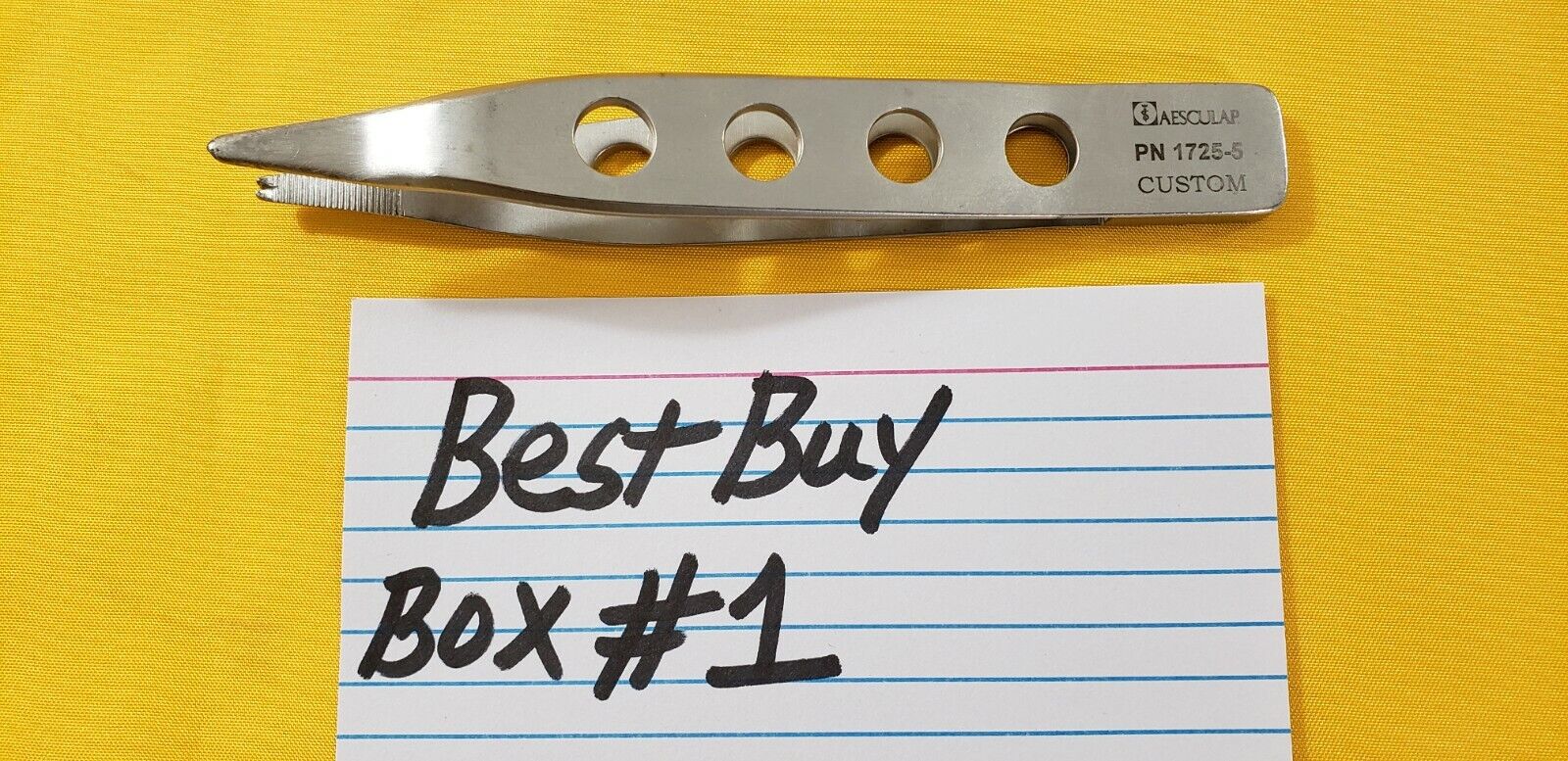 Aesculap PN 1725-5 Thumb Tweezer Forceps 6" 1x2 teeth.