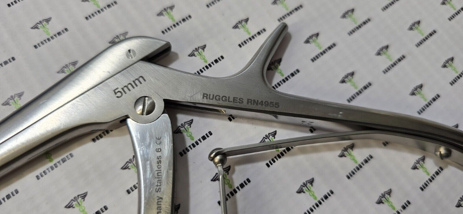 Ruggles RN4955 Surgical Orthopedic Kerrison Rongeurs 5mm Up 9" x40 Degree